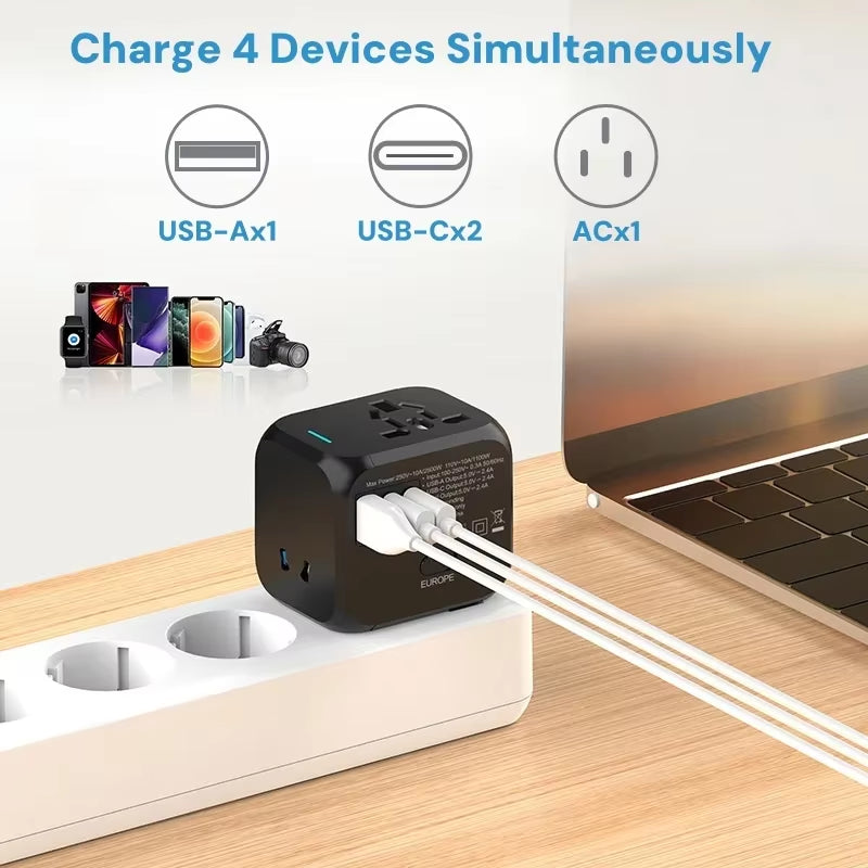 Universal Travel Adapter – Multi-Plug 220V to 5V USB Charger