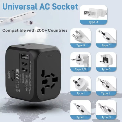 Universal Travel Adapter – Multi-Plug 220V to 5V USB Charger