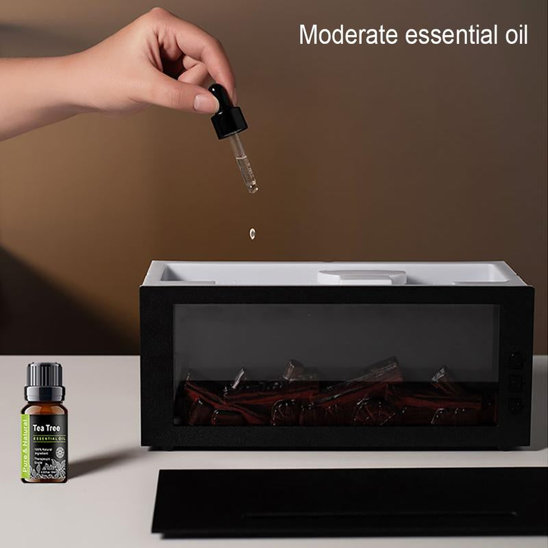 300ml Colorful Fireplace Flame Humidifier – Aromatherapy Diffuser with Remote & Timer for Home or Office