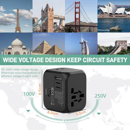 Universal Travel Adapter – Multi-Plug 220V to 5V USB Charger