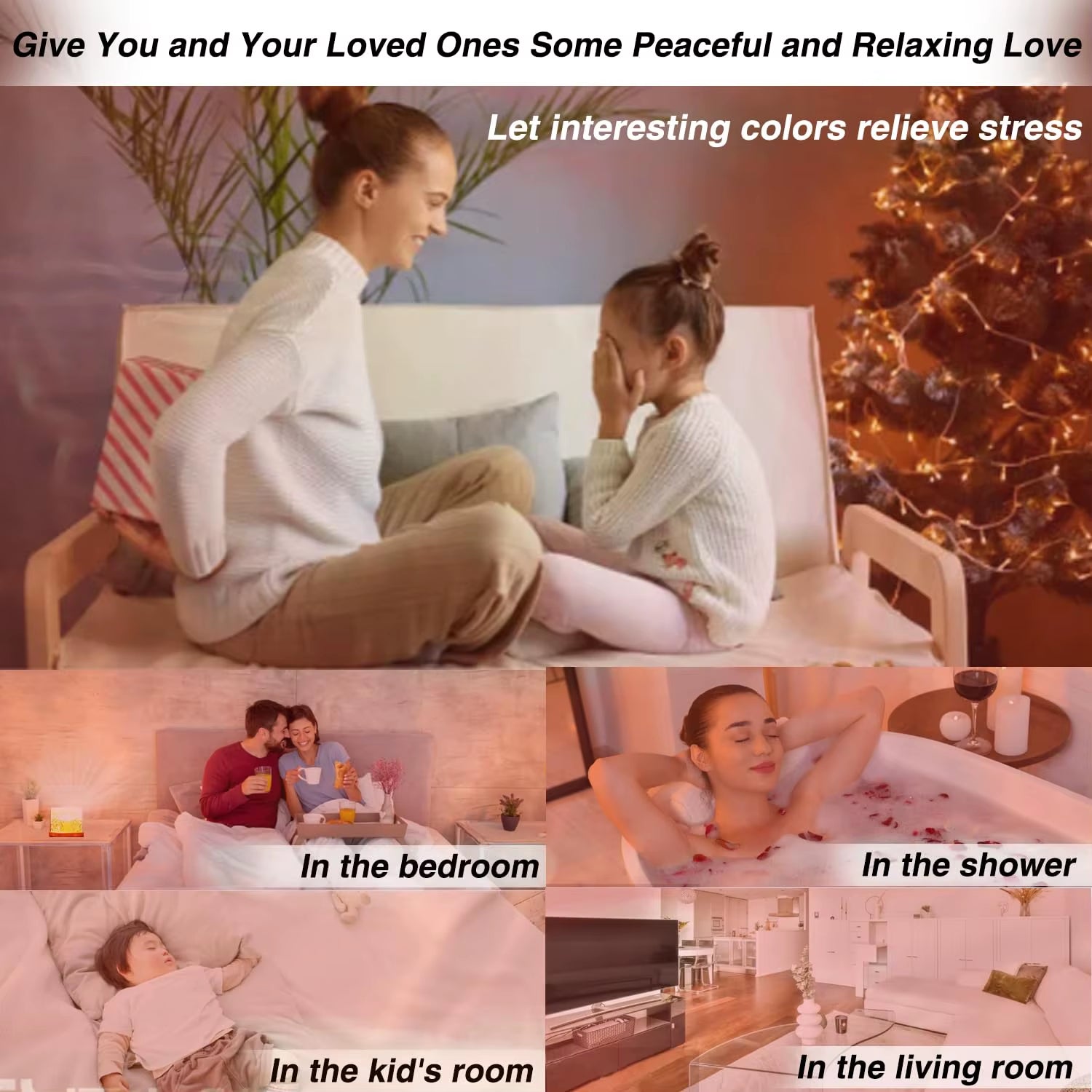 Ocean Lamp Water Ripple Projector – Aurora Wave Light Cube for Bedroom